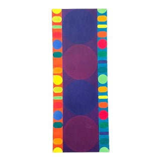 Vintage Geometric Abstract Painting on Canvas For Sale