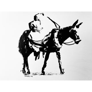 Expressive Ink Drawing of a Pack Horse by Joseph Christy For Sale