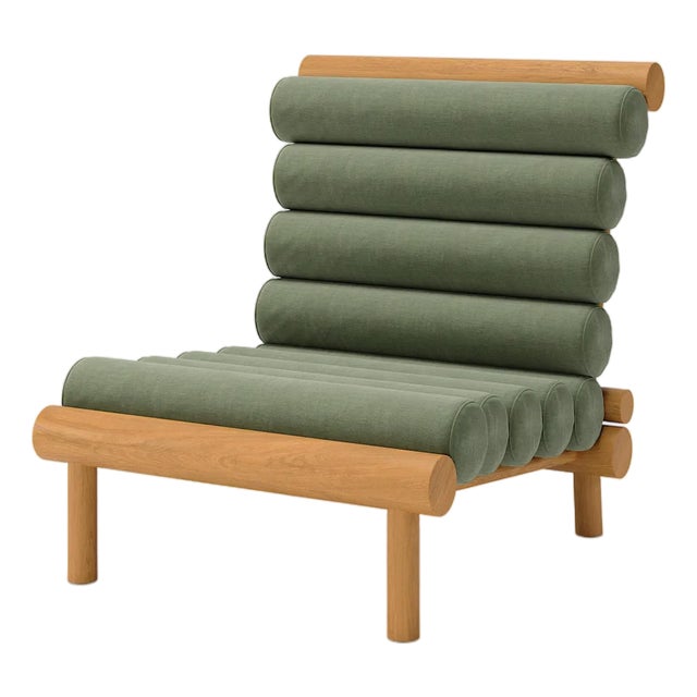 Rishon Teak Outdoor Lounge Chair – Alpine Modern Design in Sunbrella For Sale