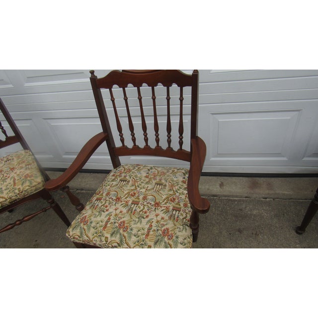 Vintage Cherry Baumritter Cherry Spindle Chairs Dining Room Set For Sale - Image 6 of 8