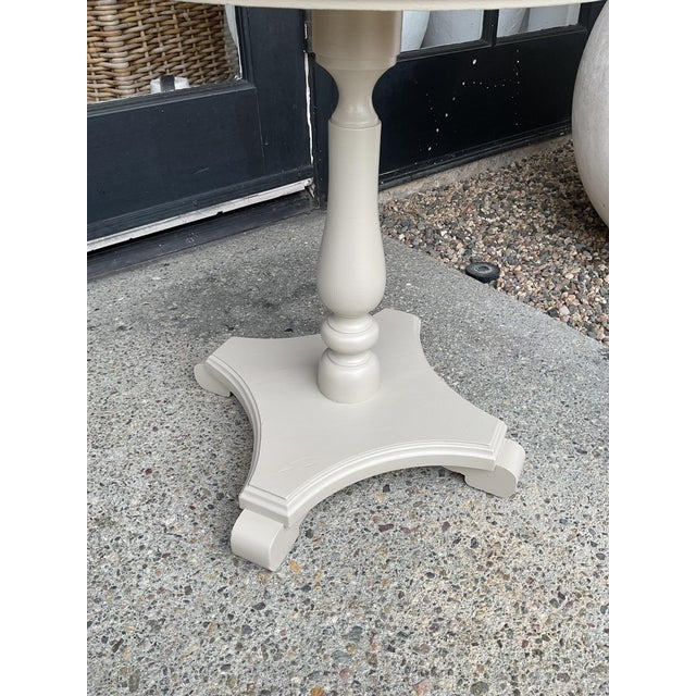 Wood Vintage Marble Top Side Table For Sale - Image 7 of 9