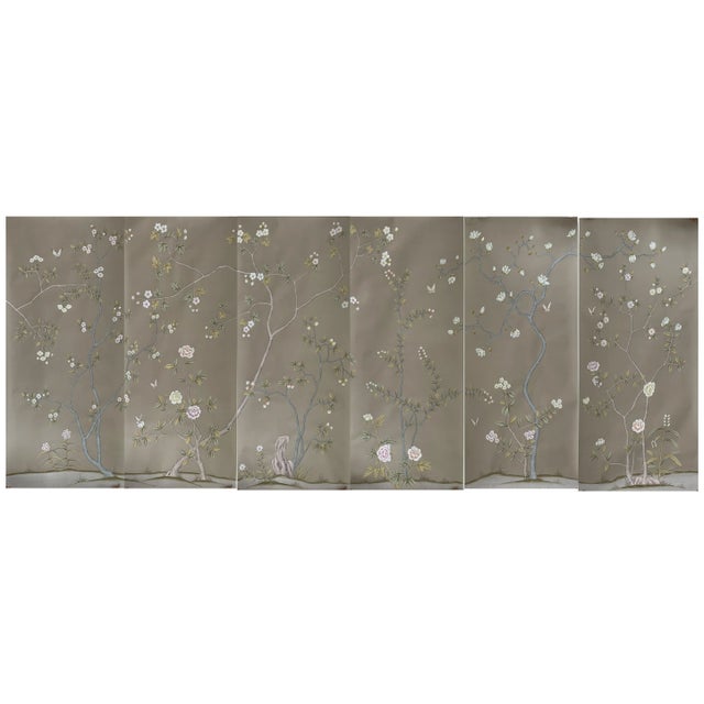 Chinoiserie Wallpapers Hand Painted Artwork Mural Panel - 6 Panels For Sale - Image 12 of 12