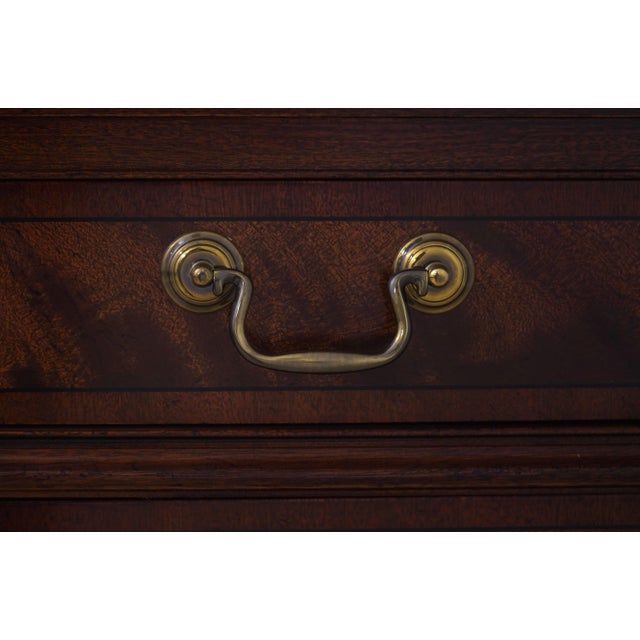 Baker Mahogany 2 Piece Breakfront China Display Cabinet For Sale - Image 9 of 18