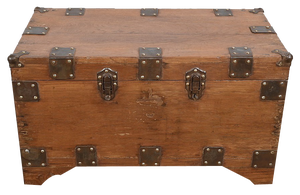 Solid Teak Naval Trunk, Late 19th Century