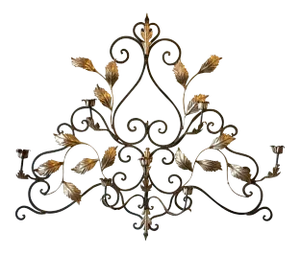 45” Italian Metal Wall Candelabra Sculpture