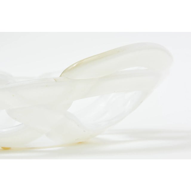 White Vintage Kosta Boda White Twisted Glass Bowl Decorative or Serving For Sale - Image 8 of 10