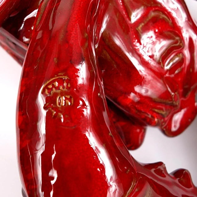 Large Decorative Red Ceramic Lobster, Italy For Sale - Image 12 of 14