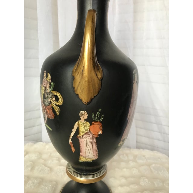 Mid 18th Century Antique Italian Neoclassical Basalt Grecian Style Porcelain Urn Vase For Sale - Image 5 of 13