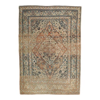 Early 20th Century Handmade Persian Tabriz Haji Jalili Accent Rug For Sale