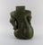 French studio pottery. Organically shaped unique vase in glazed stoneware. Beautiful glaze in dark green shades....
