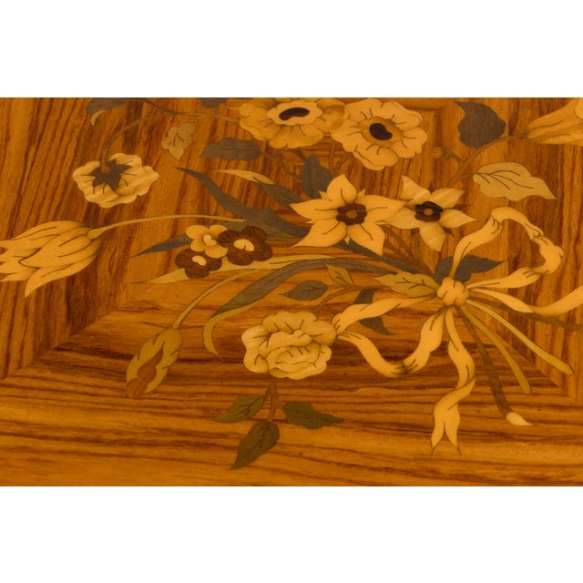 Antique French Louis XVI Style Rosewood Dining Table With Floral Inlay For Sale - Image 11 of 18