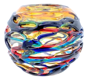 Round Amber Vase in Handcrafted Murano Glass from YourMurano