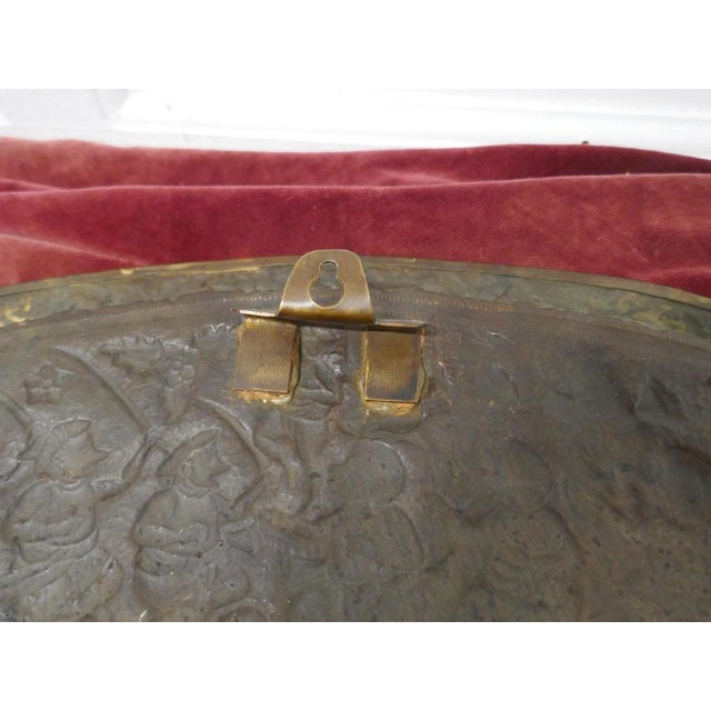 Large Oval Asian Brass Wall Hanging Marriage Charger, 1850s For Sale - Image 11 of 12