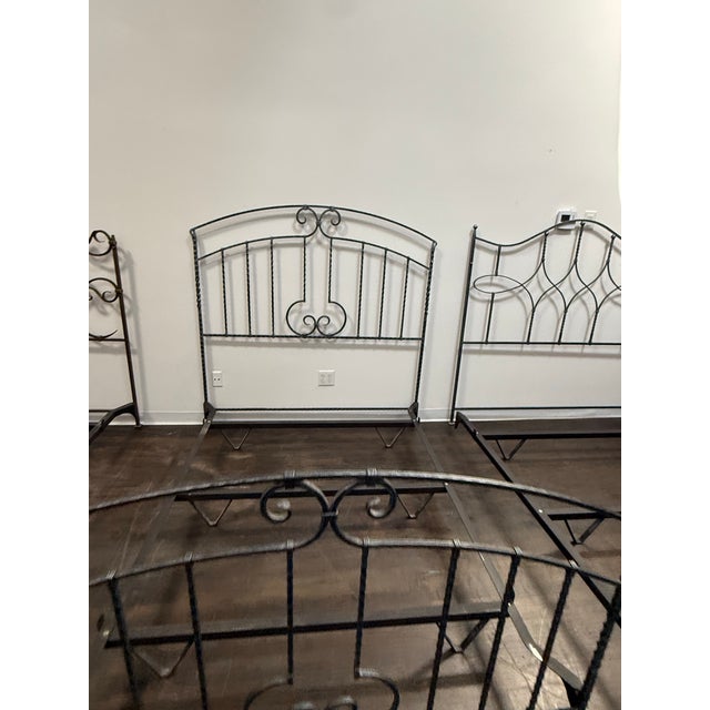 Rustic Full Size Claudio Rayes Wrought Iron Bed Frame, Model 28 For Sale - Image 3 of 12