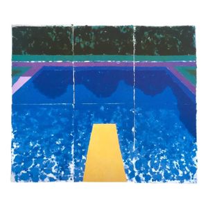 David Hockney Vintage 1978 Tyler Graphics Lithograph Print " Day Pool With Three Blues ( Paper Pool #7 ) "
