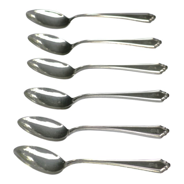 1910 Antique Alvin Sterling Silver Teaspoons Hamilton Pattern Monogrammed T-Set of 6 For Sale