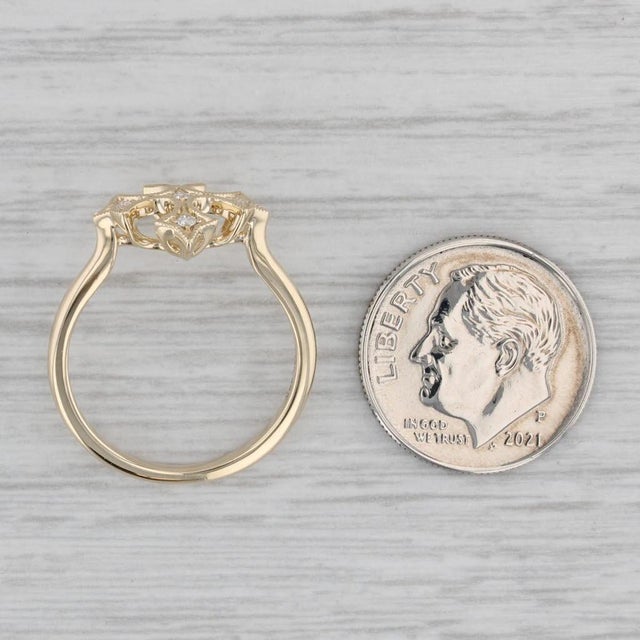 Metal New VS2 Diamond Cross Ring 14k Yellow Gold Size 6.5 For Sale - Image 7 of 8