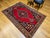 Vintage Persian Mazgalan Area Rug, Hand-Knotted Wool, Geometric Pattern, 5x7, Red & Navy For Sale - Image 4 of 18