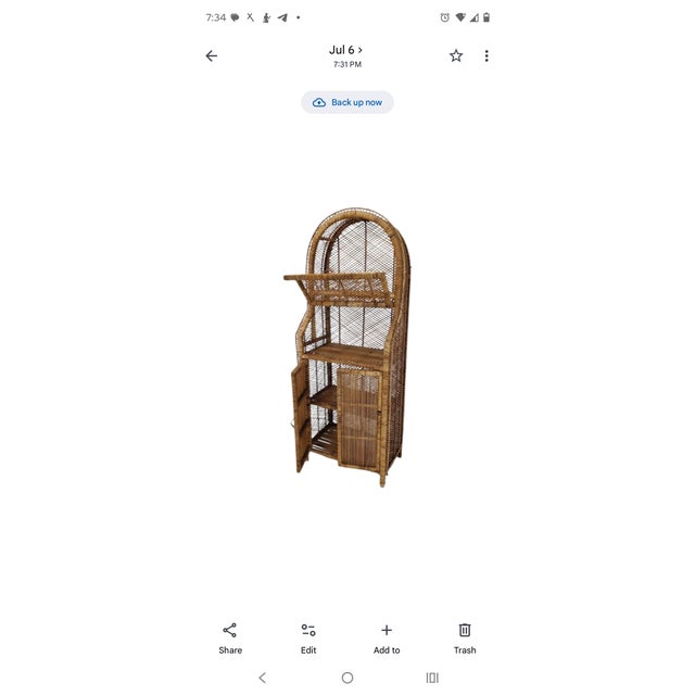 Italian Italian Bamboo and Rattan Credenza or Bookcase, 1970s For Sale - Image 3 of 7