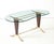 1960's mid-century modern solid brass and walnut base with kidney shape glass top coffee table in the style of Paolo...