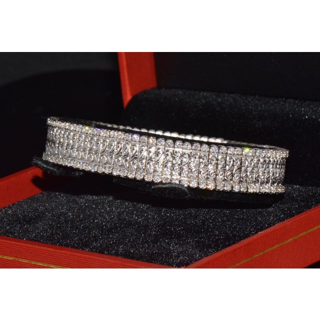Authentic Roberto Coin 18k White Gold 2.08Cts Natural Diamond Flexible Link Bracelet For Sale - Image 16 of 17