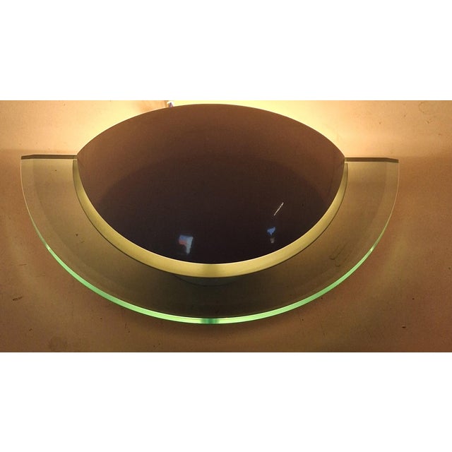 Vintage Wall Lamp with Curved White Metal Bowl and Tinted Acrylic Frame from Wofi Lighting, 2001 For Sale - Image 3 of 8