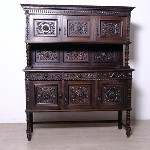 Early 20th Century Renaissance Carved Wooden Sideboard, 1920s For Sale - Image 16 of 16