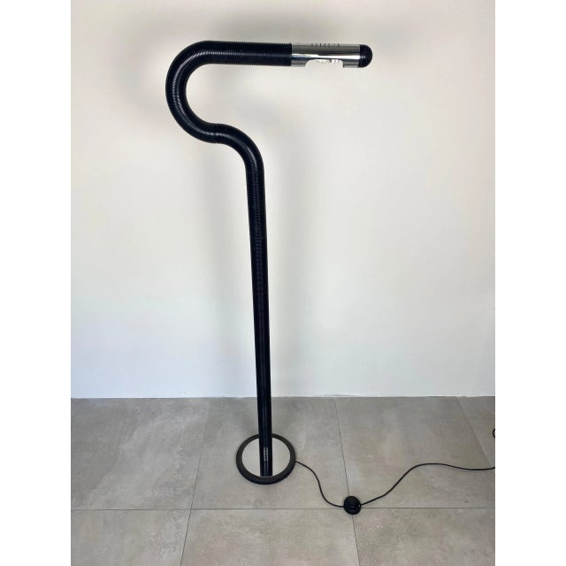 Black Adjustable Tubular Floor Lamp, Italy, 1970s For Sale - Image 3 of 11