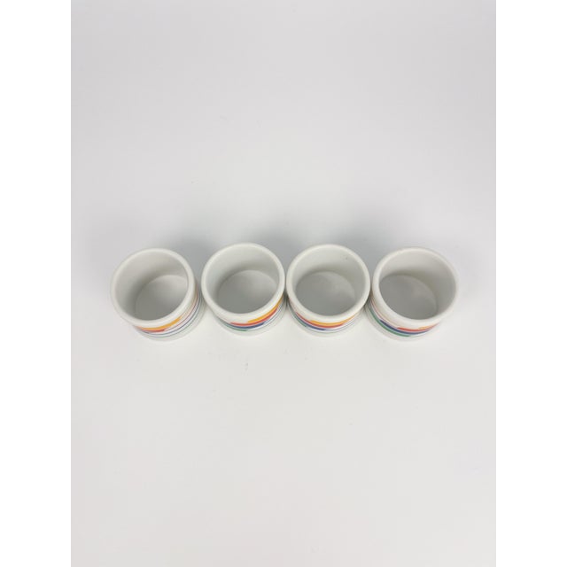 1980s Vintage Studio Nova Hi-Fi Rainbow Ceramic Napkin Ring Holders - 4 pcs For Sale - Image 5 of 9