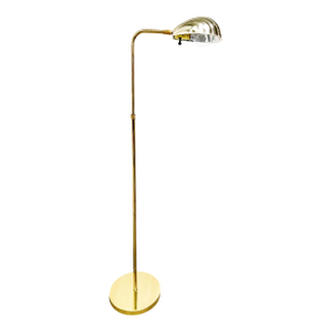 Mid-Century Modern Leviton Brass Scalloped Clam Shell Adjustable Floor Lamp