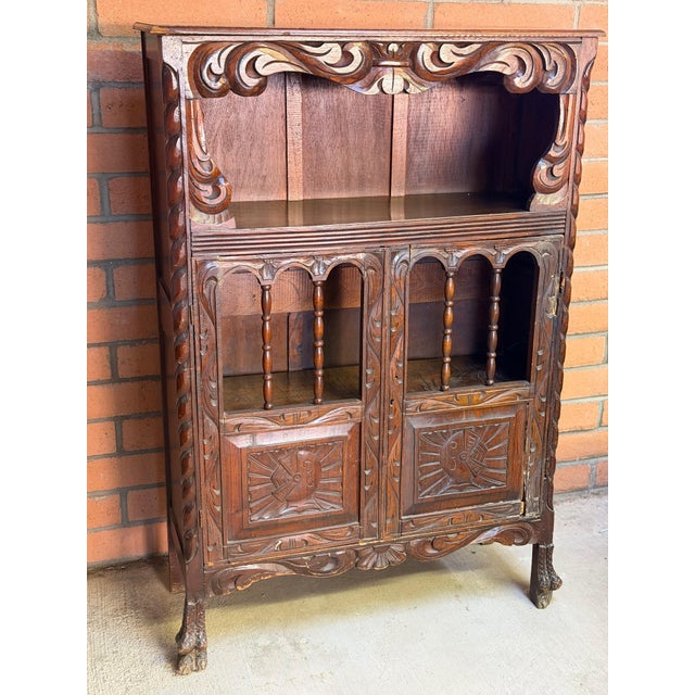 Mexican Antique Mexican Colonial Revival Small Trastero/Cupboard For Sale - Image 3 of 9