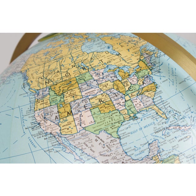 Replogle Globes Replogle Large Lighted Globe on Cherry Stand For Sale - Image 4 of 18