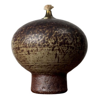 Mid-Century Modern Danish Studio Pottery Oil Lamp from Aage Würtz, 1960s For Sale