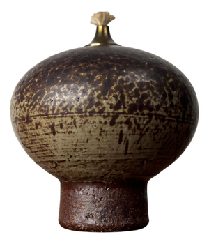 Mid-Century Modern Danish Studio Pottery Oil Lamp from Aage Würtz, 1960s