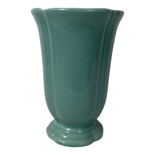 Mid Century Turquoise Vase For Sale