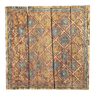 Vintage Asmat Tribal Carved Wood Square Wall Art For Sale