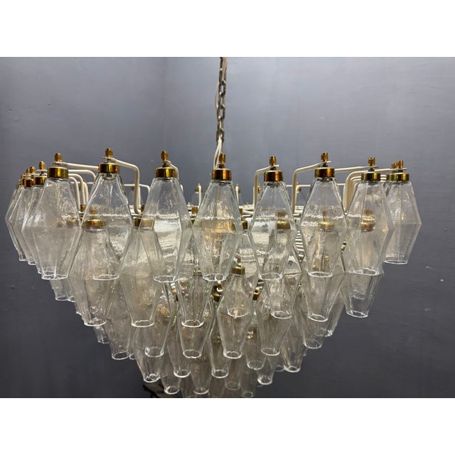 Large Murano Glass Poliedri Chandelier, Italy, 1970s For Sale - Image 11 of 18