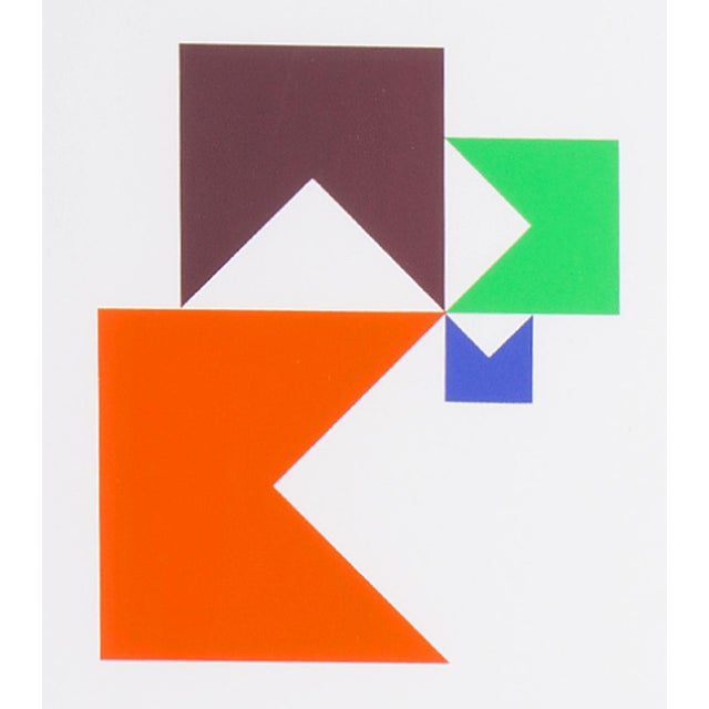 A 1995 serigraph print, titled "Konstruktion and Intuition," by the German artist Anton Stankowski (1906-1998). This print...