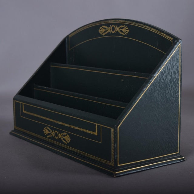 Green and Gold Three-Tier Letter Holder, 1960s For Sale - Image 15 of 16