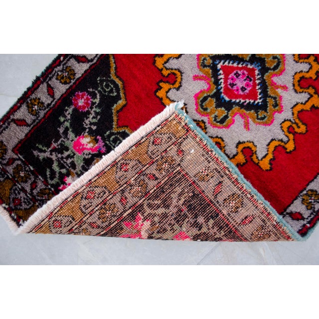 Textile 1970s Small Rug, Entryway Rug, Bath Mat, Kitchen Decor, Turkish Rug, Doormat 22" X 38" For Sale - Image 7 of 13