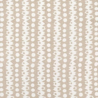 Schumacher x Drusus Tabor Trickledown Fabric in Natural For Sale