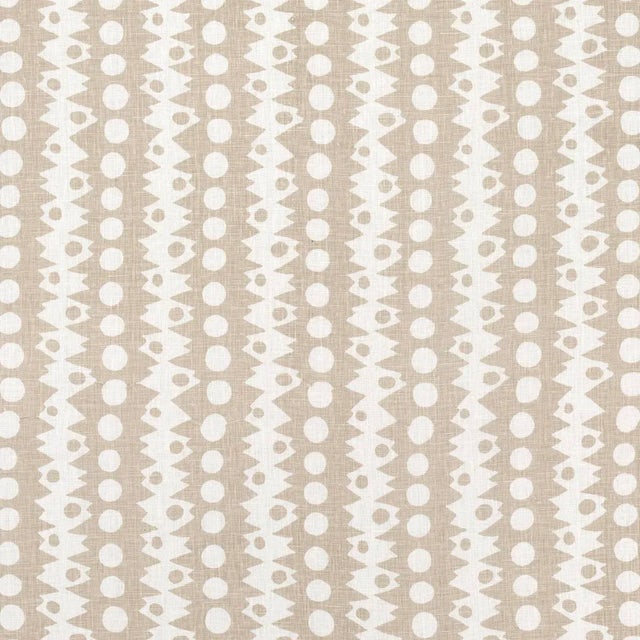 Schumacher x Drusus Tabor Trickledown Fabric in Natural For Sale