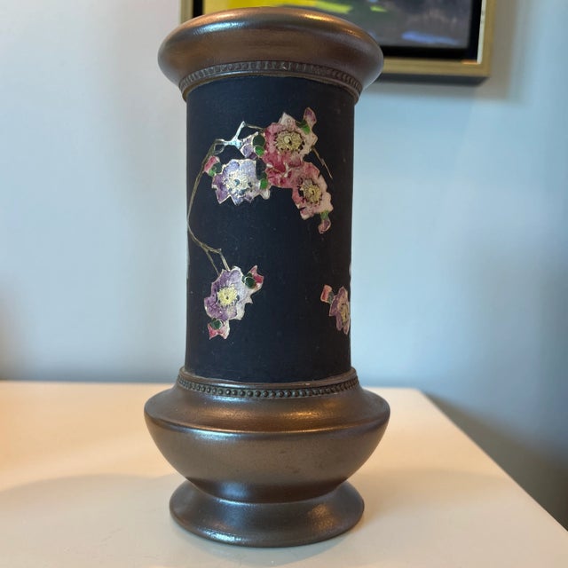Art Nouveau Bretby Art Nouveau Vase With Birds and Flowers For Sale - Image 3 of 9