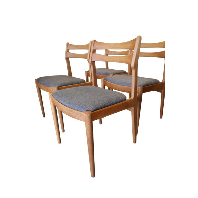Danish Oak Chair by Johannes Andersen for Vamo Sønderborg, 1960s, Set of 4 For Sale - Image 9 of 17