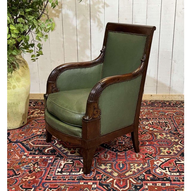 Empire-Style Mahogany Chair in Carved Mahogany, 1800s For Sale - Image 4 of 18
