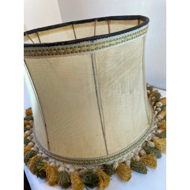Vintage English Stretched Leather Lamp Shade For Sale - Image 9 of 10