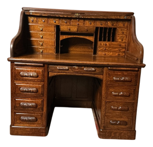 Antique Oak Roll Top Desk, 1905