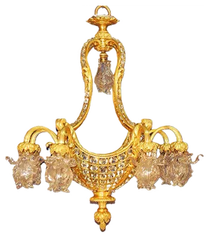 19th Century Gilt Bronze & Crystal Chandelier