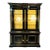Hollywood Regency Maison Jansen Style Bookcase / Cabinet, Ebony, Gold Leaf For Sale