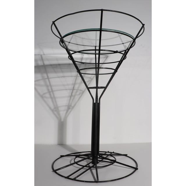 Mid Century Wrought Iron Martini Glass Table For Sale In New York - Image 6 of 8